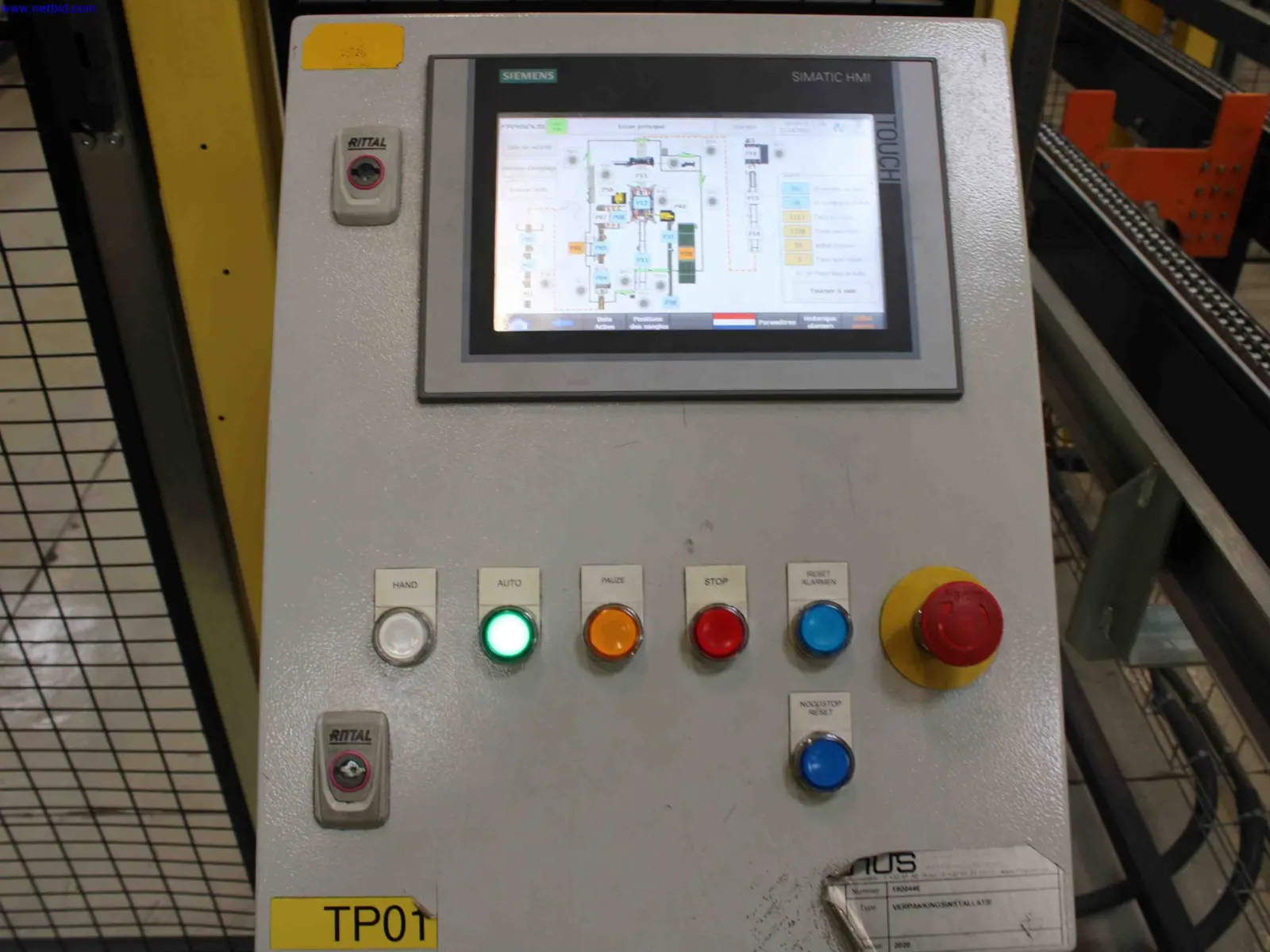 Existing industrial HMI on the used production line